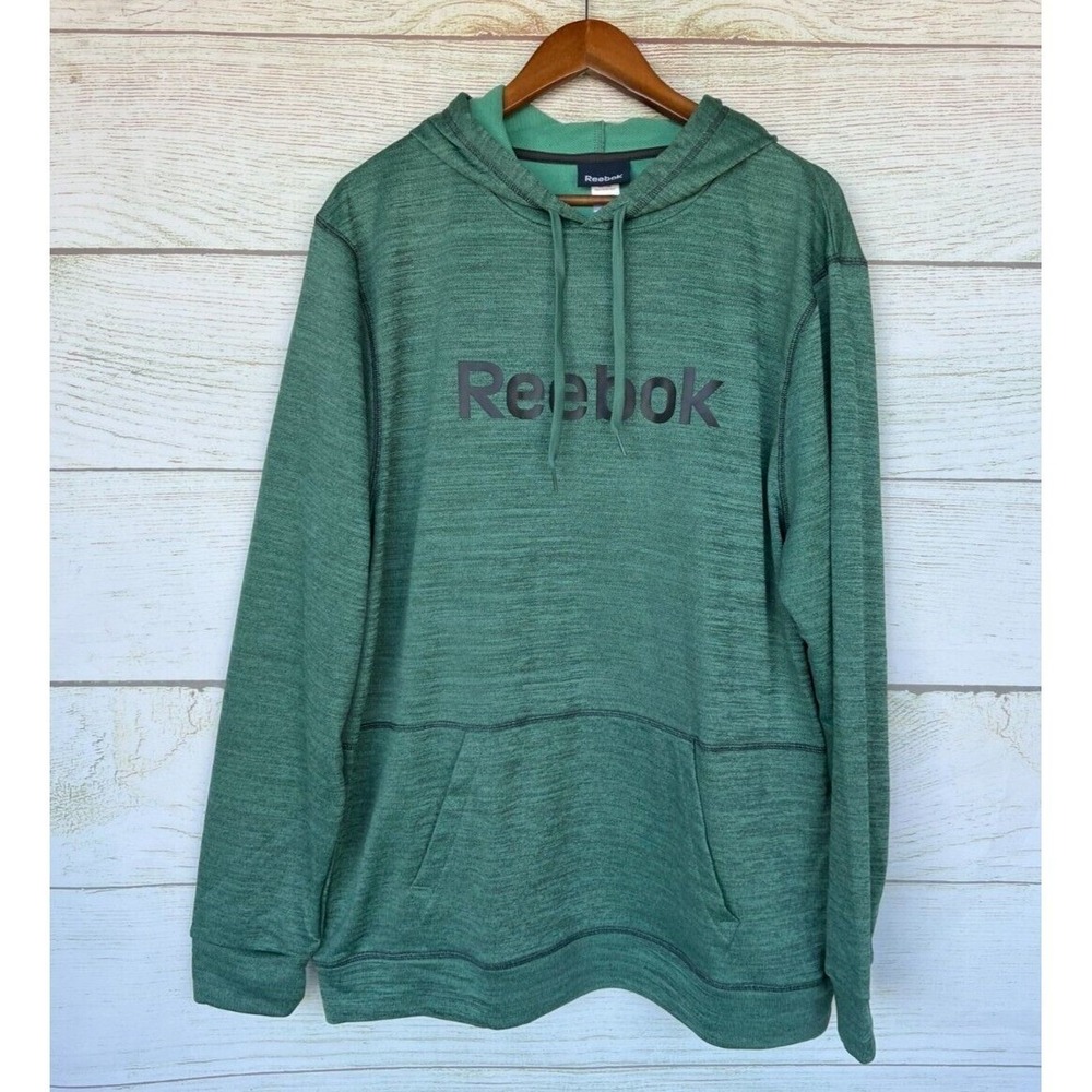 Reebok Training Hoodie Sweatshirt Mens XLarge Green Pullover French Terry New